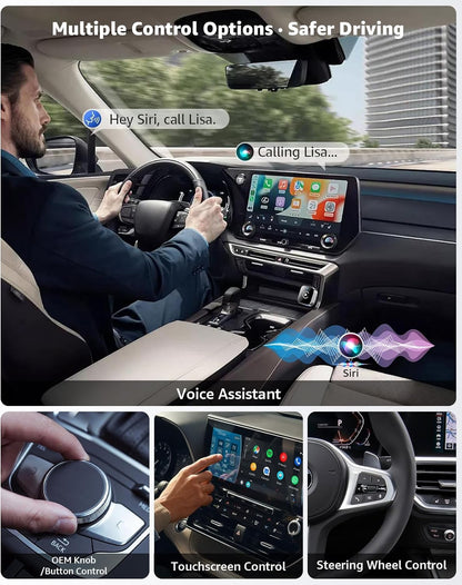 CarPlay Wireless Adapter & Android Auto Adapter, 2026 Upgrade 2-in-1 Plug & Play USB/USB-C Dongle, Converts Wired to Wireless for Cars, Fast Stable Connection, Fits iPhone & Android, Silver