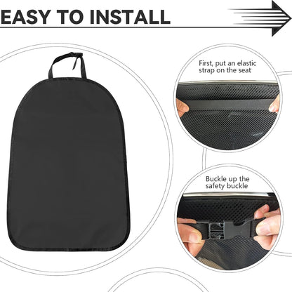 2Pcs Back Seat Protector For Car, Car Kick Mats, Waterproof Protection From Dirt, Vehicle Kids Safety Accessories, Universal Fit Automotive Interior Protectors (Black)