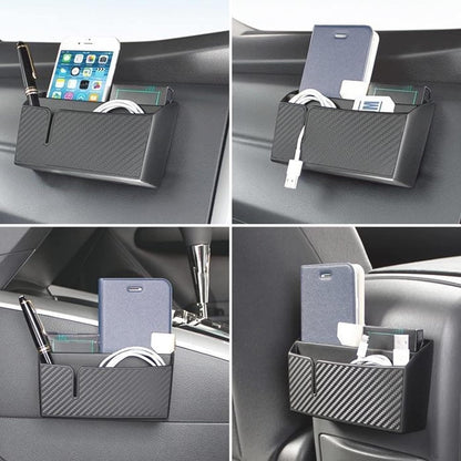 TERRIFI Car Seat Gap Storage Box, Multifunctional Center Console Organizer with Mobile Phone Holder and Glasses Storage (Black)
