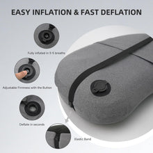 Ultralight Inflatable Camping Pillow with Removable Washable Cover – Compact, Portable Travel Neck Cushion with Adjustable Firmness for Hiking, Office, Airplane, Car & Beach Use (Black)