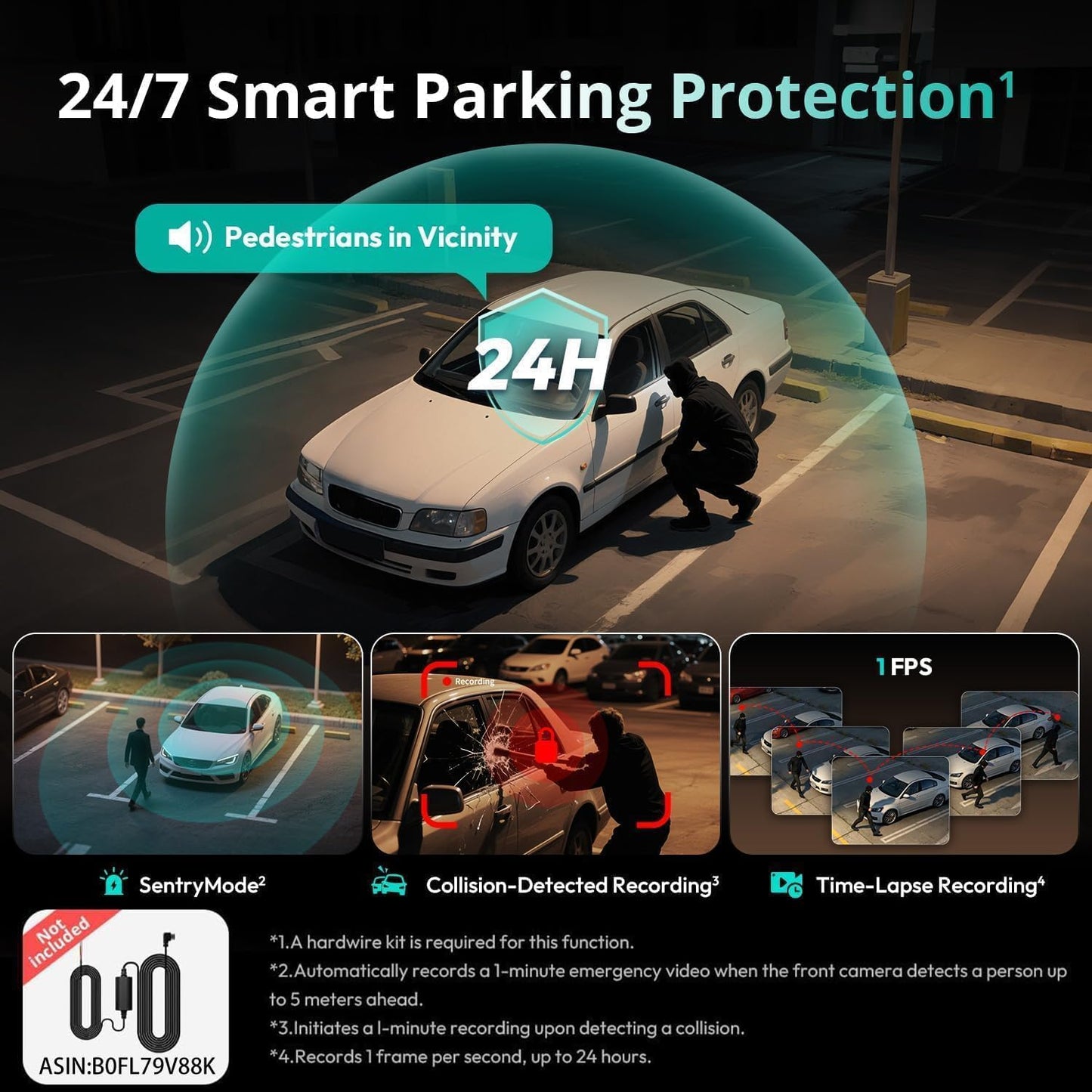 Botslab 3K 4 Channel Dash Cam,560°All-Sides View,Front and Rear Inside Car Camera with 3.18”Touch Screen,Dash Camera 24/7 Parking Mode,Built-in GPS 5.8G WiFi Night Vision Voice Control,Free 128GB Card