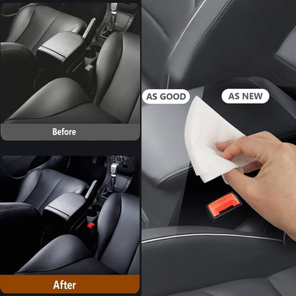 Premium Leather Cleaning Wipes, 80 Sheets, Keep It Clean and Healthy, Easy to Use, Dashboard and Seat Cleaning, Quick Dry, Protect from Crack and Damage, for Car Shoes Furniture 10200010
