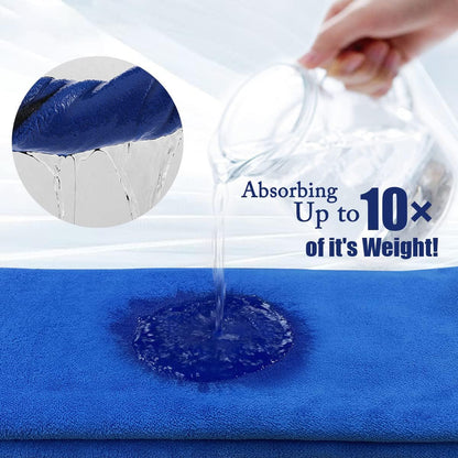 Microfiber Towels for Cars Wash Drying Thick Plush Cleaning Cloth Auto Detailing Super Absorbent for Interior & Exterior Lint Free, Streak Free, 11.8" X 11.8", 800 GSM, Pack of 8