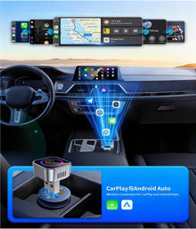 2 in 1 Wireless CarPlay & Android Auto Adapter, Mini Body Built-in Heat Dissipation Chip, Long-Lasting Stability Without Lag, Apple Android Plug Play (Colorful, CarPlay)