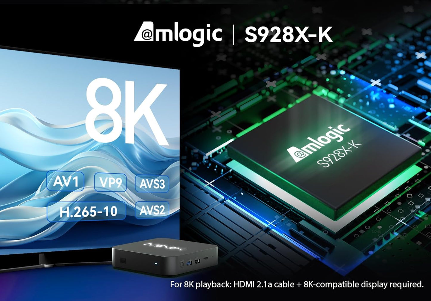 مينيكس U8K اندرويد ميديا AI بوكس 8K UHD اندرويد تي في بوكس 128GB eMMC، 8GB LPDDR4 RAM Dolby Vision مشغل وسائط الترفيه مع جهاز تحكم عن بعد جيروسكوب بلوتوث مينيكس A3 برو 6 محاور