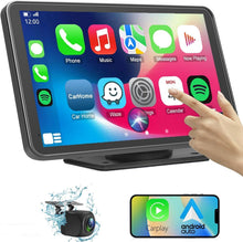 BuonaIdea Wireless Double Din Car Stereo Compatible with Apple Carplay and Android Car, 7 Inch HD Portable Bluetooth Carplay Touch Screen for Car,with Car Play Dash Mount and Backup Camera