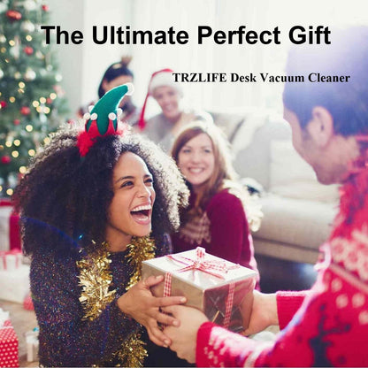 TRZLIFE Desk Vacuum Cleaner, Mini Table Vacuum Improved Details AA Batteries Cordless Vac Sucks up Tiny Items Crumbs for Desktop Drawer Countertop Perfect Valentine's Day gift