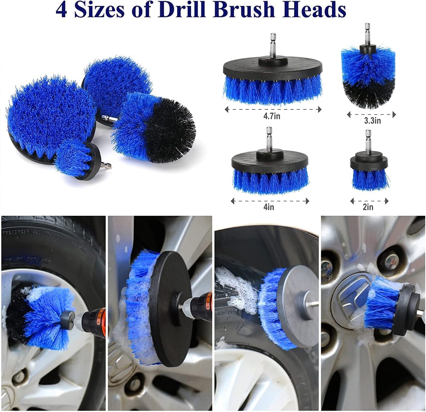 22pcs Car Cleaning Kit,Car Detailing Kit Detailing Brush Set Car Wash Kit,Auto Detailing Drill Brush Set,Car Detailing Brushes for Cleaning Wheels,Dashboard,Interior,Exterior,Leather,Air Vents,Emblems