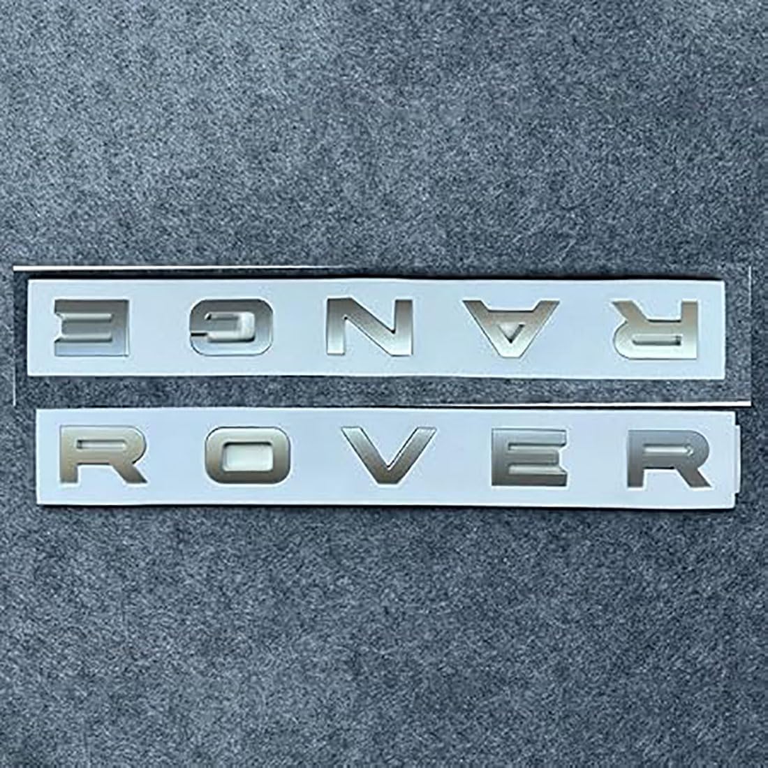 3D Raised Head Cover Hood Front Letters Emblem/Tailgate rear Letters Emblem Sports Line Badge Letter emblem,3M Adhesive Backing Compatible for RA Rover accessories (Glossy silver)