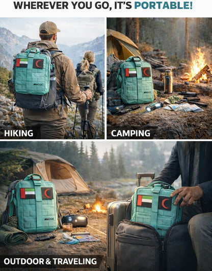 MOOR Survival Camping Kit – Emergency Outdoor Gear Set with First Aid Components for Hiking, Travel & Camping