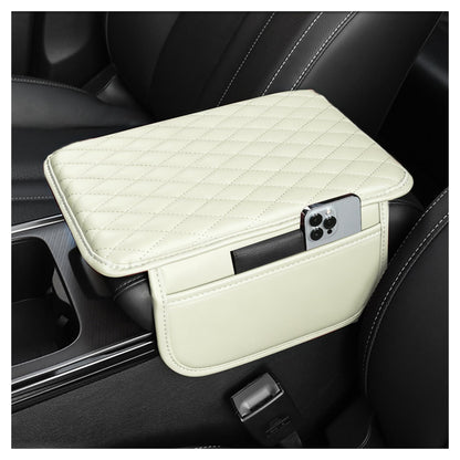Upgraded Car Center Console Cover,Microfiber Leather Car Armrest Cover Cushion with 2 Storage Bags,Car Armrest Storage Box Car Interior Accessories for Most Vehicles (Black)