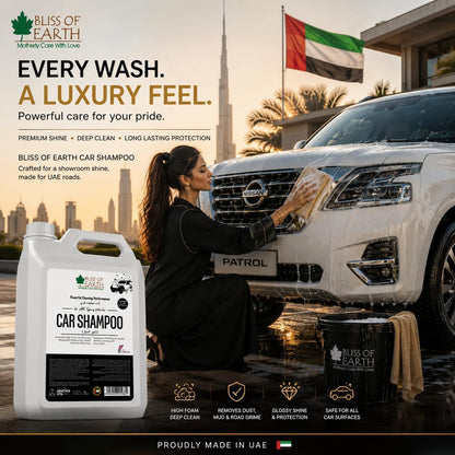 Bliss of Earth Car Shampoo 5L, Advanced High-Foam Car Wash for All Vehicles, Removes Dust, Mud & Road Dirt, Glossy Paint Protection, Made in UAE Vehicle Cleaner