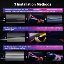 GPJYD أضواء LED داخلية للسيارة من الأكريليك، 110 سم و146 مصباح LED RGB مع إضاءة محيطة بـ 16 مليون لون، إكسسوارات السيارة مع تطبيق وجهاز تحكم عن بعد للرجال والنساء كهدايا