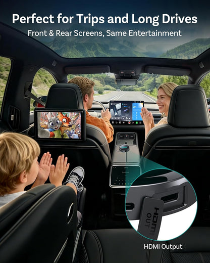 Ottocast P3 Pro OttoAibox Smart AI Car Box with Voice Assistant, Wireless CarPlay & Android Auto, HDMI Out, 5G WiFi Bluetooth 6, Cloud SIM, Split-Screen, Android 13 System
