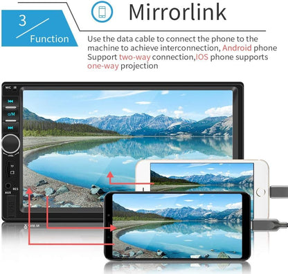 Bluetooth V2.0 7 Inch 2 DIN Car Video Stereo Player Hands-free Call Touch Screen Car MP5 Player TF SD MMC USB FM Radio without DVD