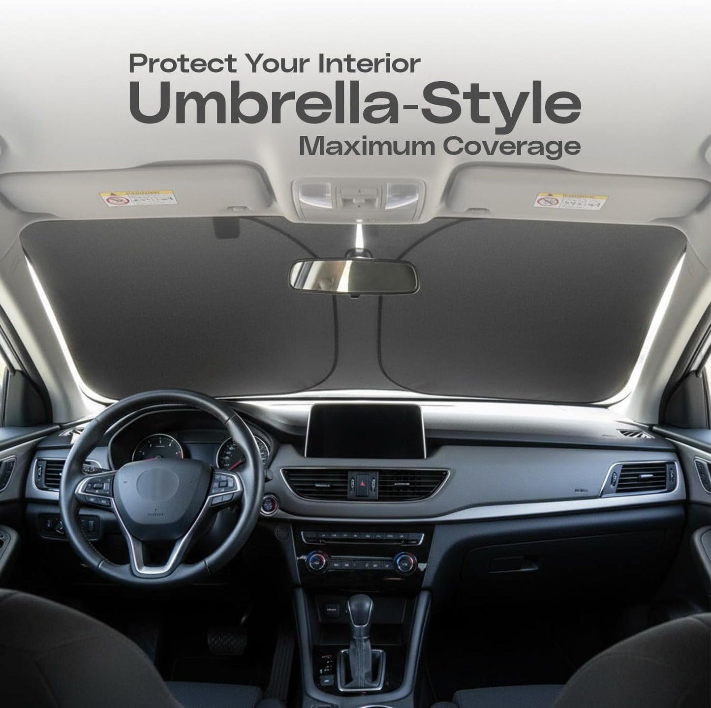 VOXI Car Sun shade 2 Set – Instant Umbrella-Style Windshield Sunshade, UV & Heat Protection, Compact Portable Design, Universal Fit, Easy to Install & Store, Lightweight Car Interior Protection