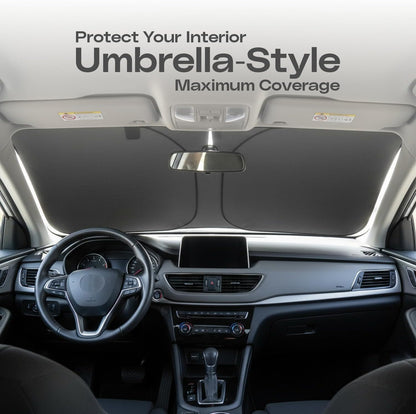 VOXI Car Sun shade 2 Set – Instant Umbrella-Style Windshield Sunshade, UV & Heat Protection, Compact Portable Design, Universal Fit, Easy to Install & Store, Lightweight Car Interior Protection
