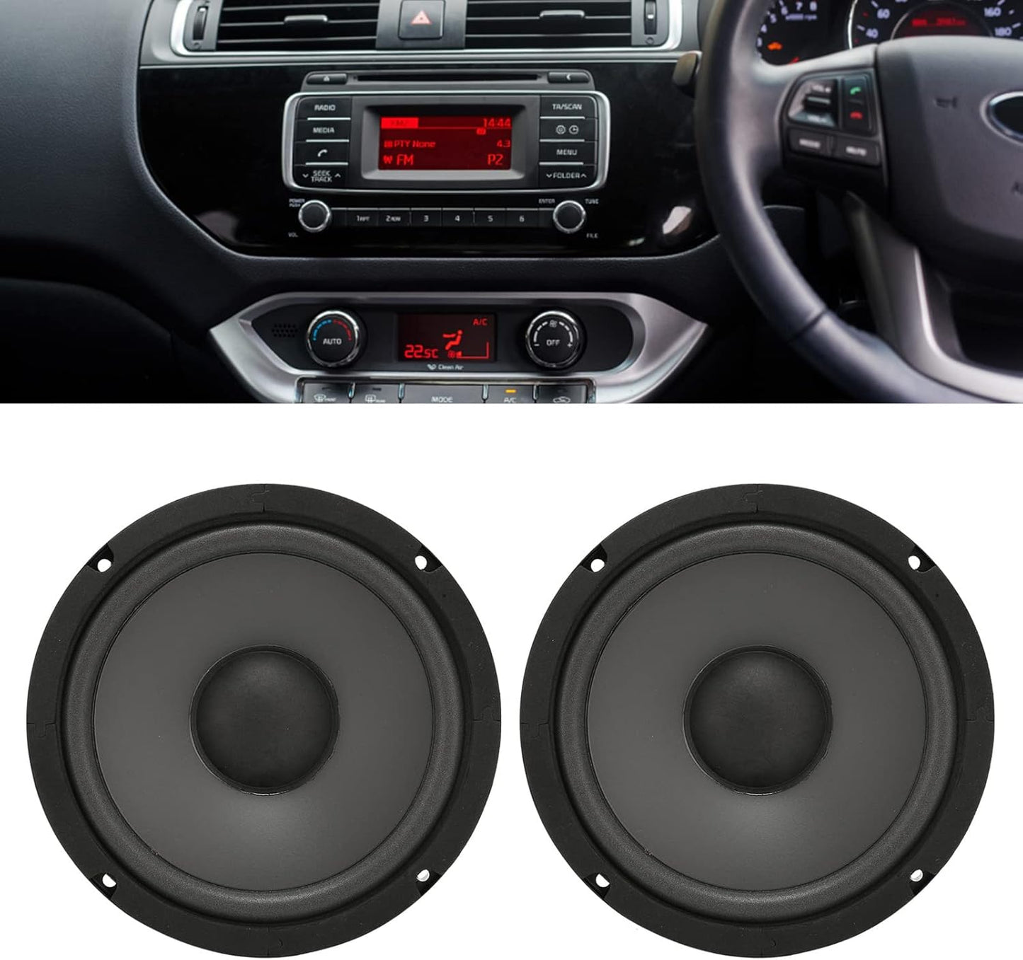 Generic 6.5 Inch 2-Pack Coaxial Car Speakers, 600W Max Power, 93dB Sensitivity, 4-Ohm Impedance, Flush Mount, 60Hz-20KHz Frequency Response