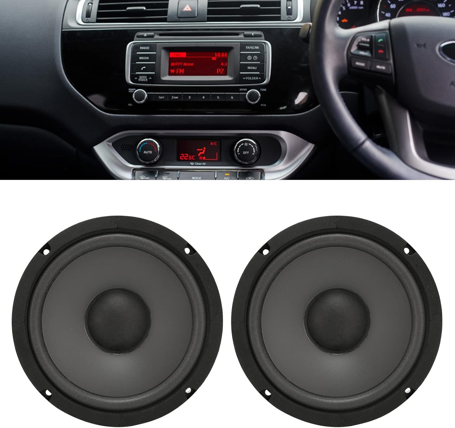 Generic 6.5 Inch 2-Pack Coaxial Car Speakers, 600W Max Power, 93dB Sensitivity, 4-Ohm Impedance, Flush Mount, 60Hz-20KHz Frequency Response
