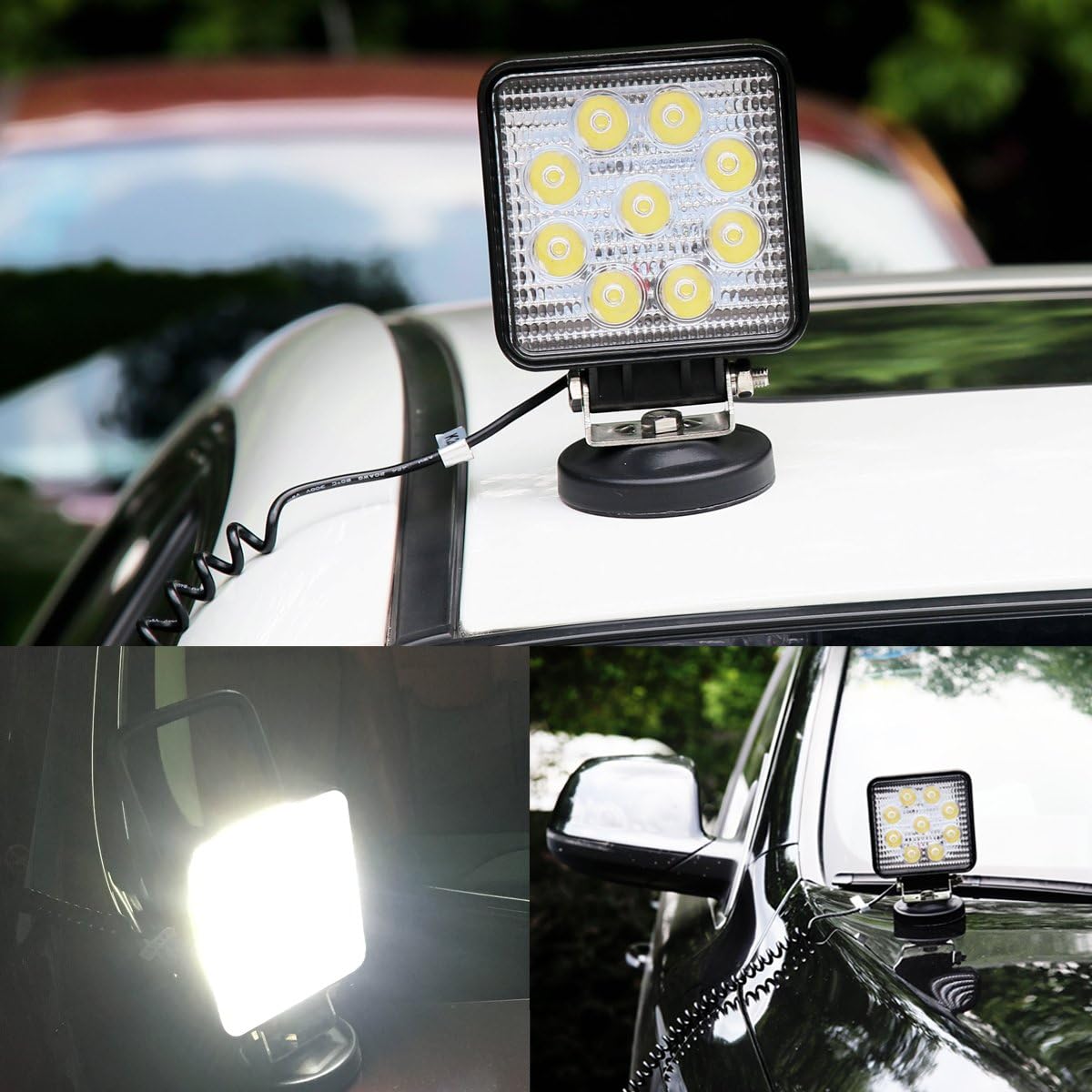 27W Portable LED Work Light Flood Lamp with Magnetic Base for Car, Off-road, Truck, Boat, Tractor, Truck, Engineering Vehicle, Maintenance, Camping Light DC 9-32V