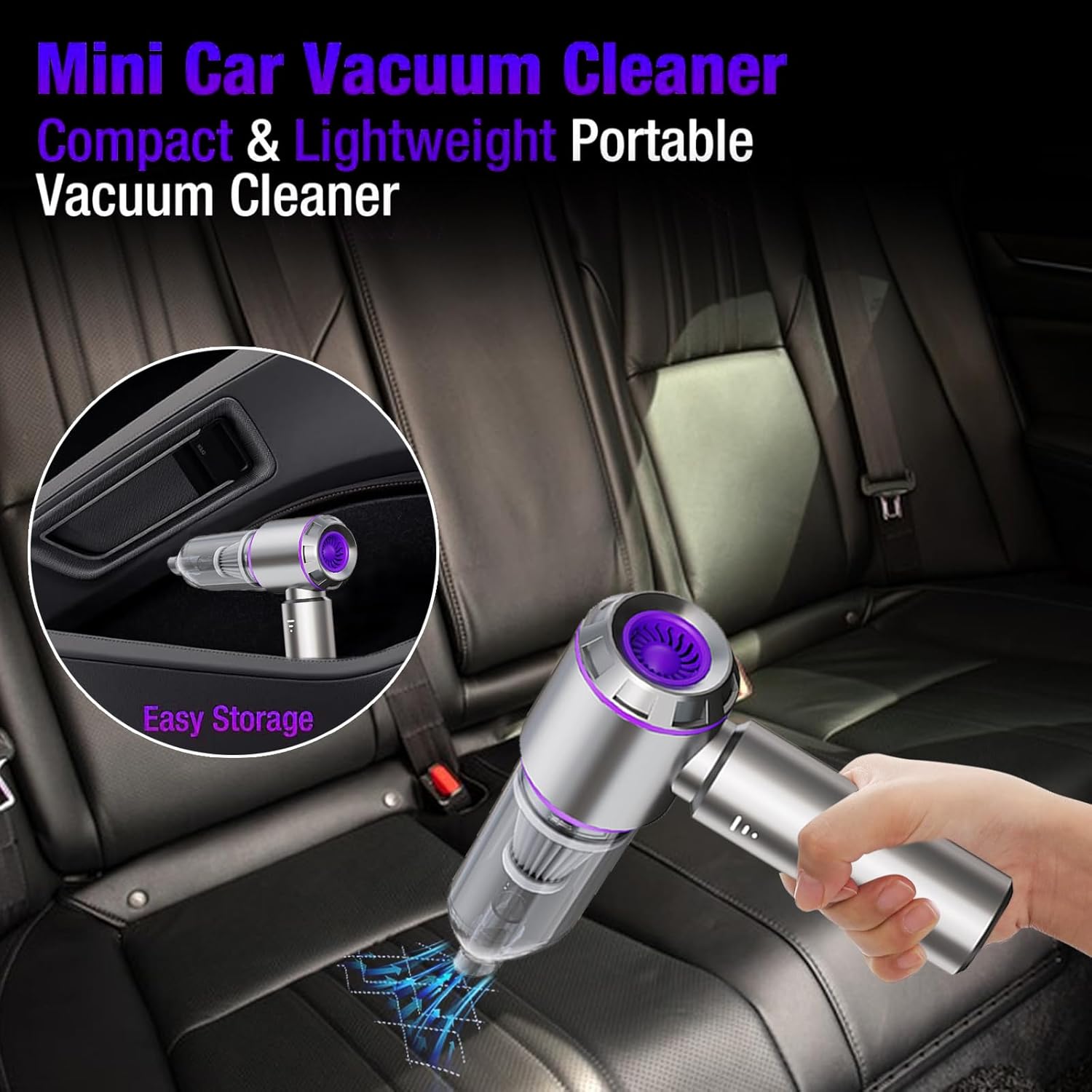 Handheld Car Vacuum Cleaner Cordless，19000PA High Power Car Vacuum Cleaner and Air Duster, 3-in-1 Portable Mini Car Vacuum Cleaner, 120W High Power Hand Held Vacuum for Car, Home, Office, Pet