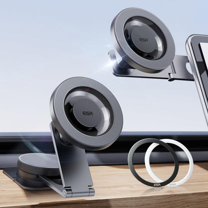 ESR Dashboard Magnetic Phone Holder for Car, for MagSafe Car Mount, Windshield Vacuum Car Mount for iPhone 17/16/16e/S25/Google Pixel 10, Car Accessories, Charging Not Supported,2 Metal Rings Included