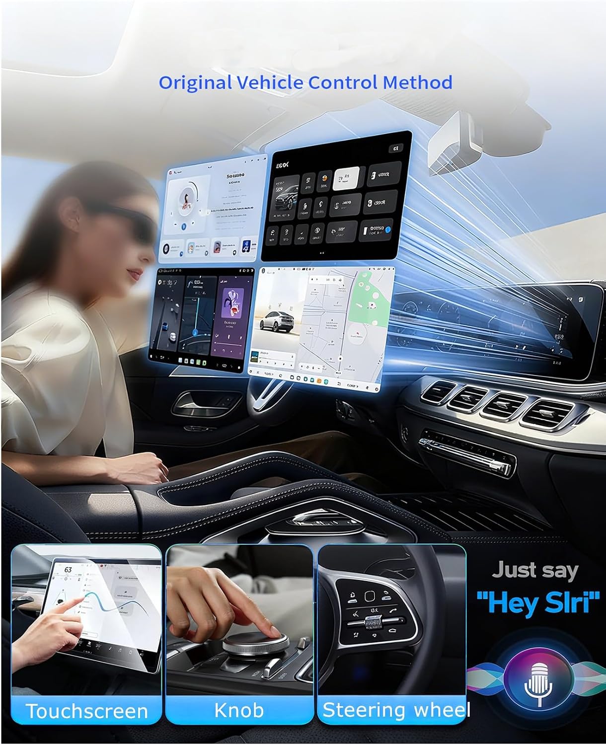 2 in 1 Wireless CarPlay & Android Auto Adapter, Mini Body Built-in Heat Dissipation Chip, Long-Lasting Stability Without Lag, Apple Android Plug Play (Colorful, CarPlay)