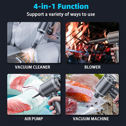 4-in-1 Car Vacuum Cleaner Wireless, 25KPa Portable Cordless Vacuum Cleaner with 3 Gears, High Power Air Duster for Car, Home, Office, Camping