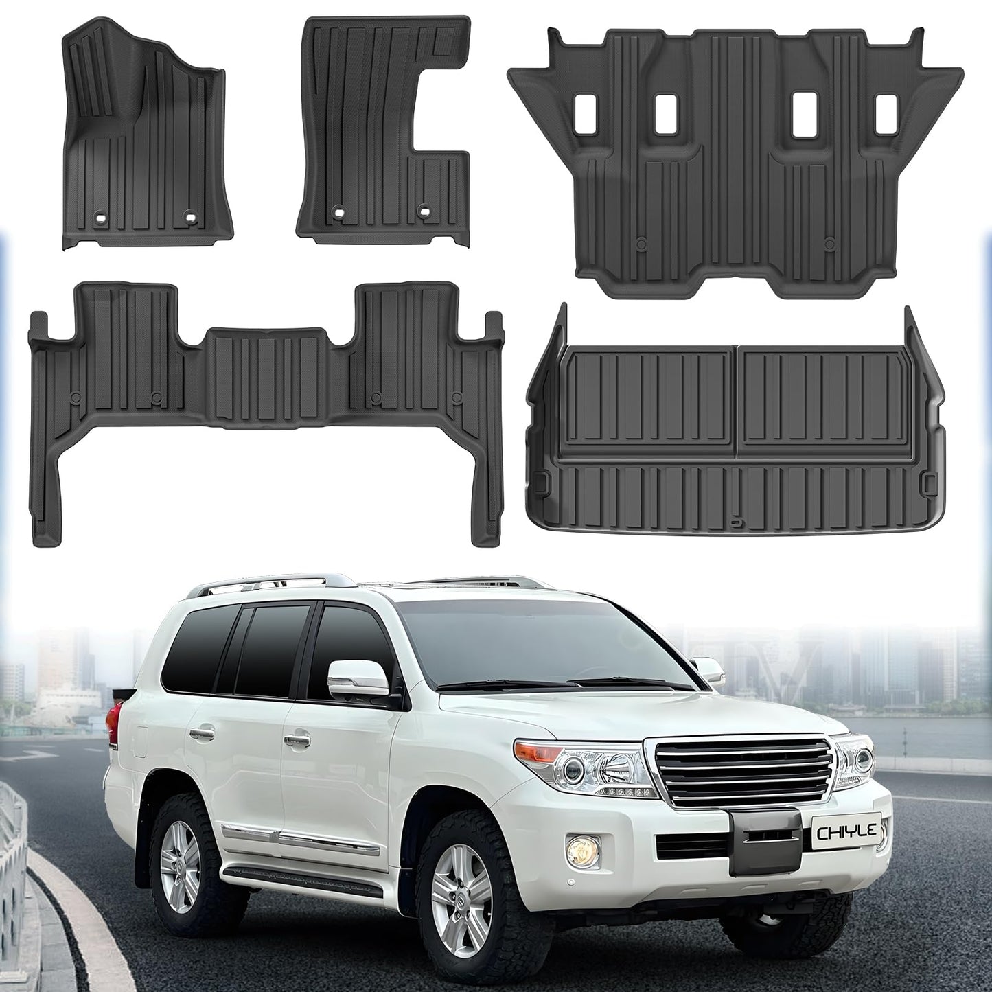 دواسات ارضية مخصصة لسيارة تويوتا كامري 2018-2023 من تشيلي (الوقود، لا تناسب سيارة هايبرد)، مجموعة كاملة من المطاط الحراري المرن المقاوم للماء والانزلاق، مناسبة للصف الاول والثاني، ملحقات كامري 2018-2020 2021 2022 2023 (4 قطع)