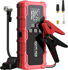 مشغل جامب ستارتر 7000 امبير مع ضاغط هواء، 21800mAh 150PSI بطارية سيارة محمولة (جميع الغاز/16 لتر ديزل)، صندوق قفز امن للغاية 12 فولت معزز بطارية السيارة مع كيبلات توصيل ومصابيح