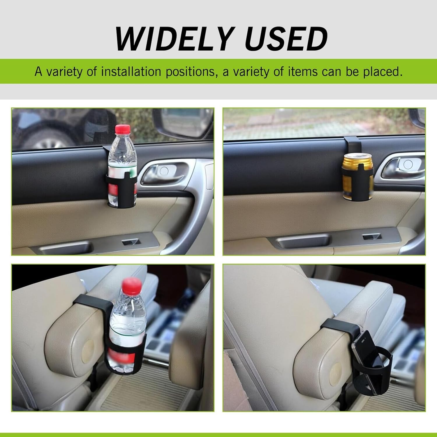 2 Pcs Universal Car Window Hanging Drink Cup Holder & Bottle Organizer for Vehicles, SUVs & Trucks, Durable Plastic Interior Accessory, Storage Holder for Travel, Keep Drinks Secure & Car Tidy (Black)
