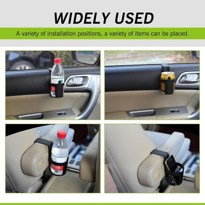 2 Pcs Universal Car Window Hanging Drink Cup Holder & Bottle Organizer for Vehicles, SUVs & Trucks, Durable Plastic Interior Accessory, Storage Holder for Travel, Keep Drinks Secure & Car Tidy (Black)