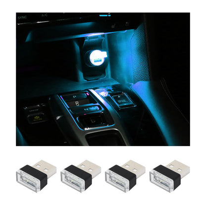 أوغيني 6 قطع مصباح LED USB للسيارة والاماكن الداخلية باضواء احادية اللون، مصباح USB مزود بالفضاء اللوني RGB لتوفير اضاءة ليلية مزخرفة، مجموعة إضاءة محيطة داخلية محمولة للسيارات، اكسسوارات داخلية