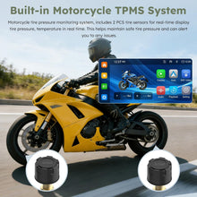 Carpuride Motorcycle GPS Carplay Screen, 6.3 Inch Wireless CarPlay and Android Car for Moto, with Dual Cameras and TPMS, Remote Control, IP67 Waterproof, BT Aduio, Loop Recording