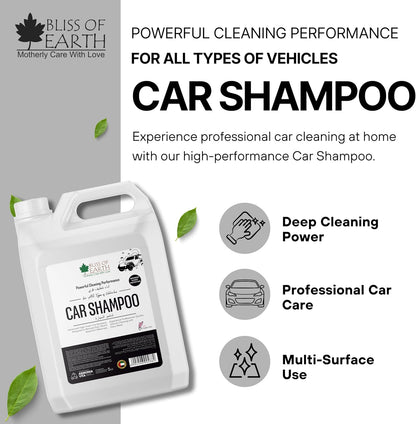 Bliss of Earth Car Shampoo 5L, Advanced High-Foam Car Wash for All Vehicles, Removes Dust, Mud & Road Dirt, Glossy Paint Protection, Made in UAE Vehicle Cleaner