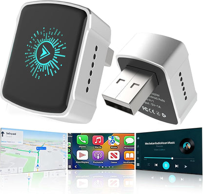Wireless CarPlay Adapter & Android Auto (2-in-1) - Mini USB/USB-C Adapter Converts Wired to Wireless, Plug & Play, Stable Lag-Free for iPhone & Android (2025 Upgraded)