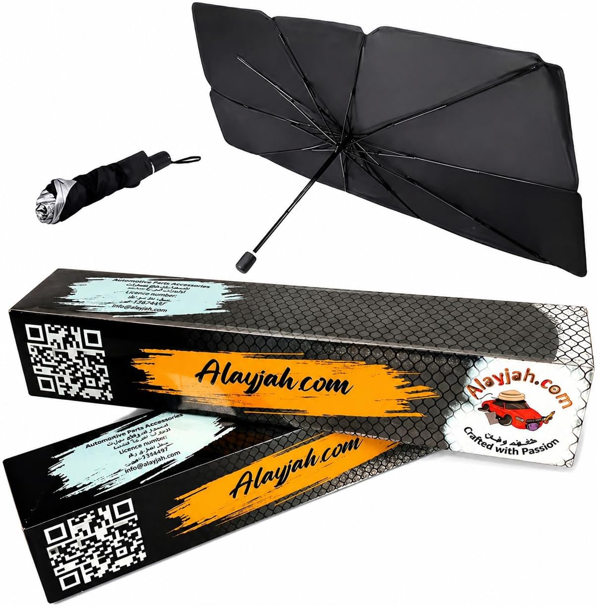 Car UV Reflective Windshield Sunshade Umbrella, Protect Your Skin, Protect Your Car Interior, Enhance AC Cooling, Foldable, Front Glass, Large Size 140X80 CM, Block UV Rays 10300010