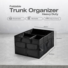 Natna Heavy Duty Foldable Car Trunk Organizer – Universal Fit for All Vehicles, Large Capacity and Spacious, Adjustable Compartments, Mesh Pockets, Collapsible Design, Tool Organizer and storage