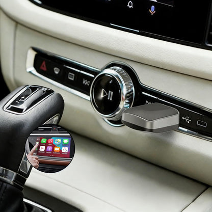 Wireless Car-Play Adapter, 2-in-1 Wired to Wireless Converter for Apple Car-Play and An-droid Auto, Compact Plug and Play with USB-C Adapter for Quick Connection