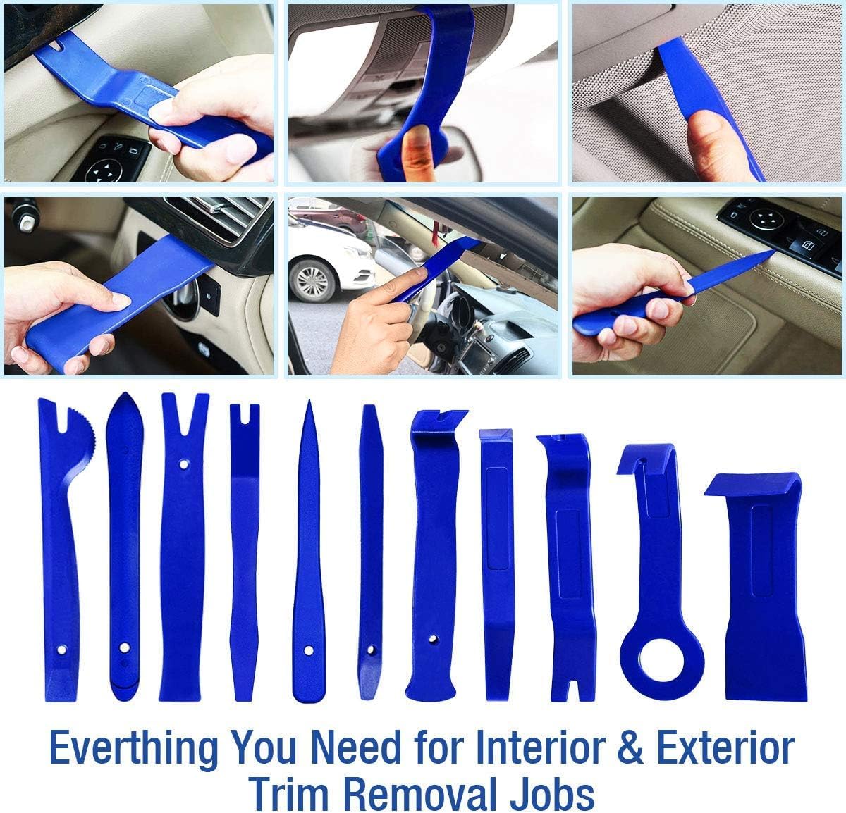 Trim Removal Tools, Car Clamps Fastener Removal Set, Car Panel Door Audio Dashboard Trim Removal Tool Kit, Car Removal Clamps, Plastic Pry Tool, Car Interior Removal Kit