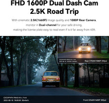 DDPAI Dash Cam Front and Rear 2.5K Car Camera,1600P Front 1080P Rear Dash Camera for Cars,Built-in WiFi GPS Car Dash Cam,Sony IMX335 Sensor Night Vision,WDR,24H Parking Mode Max Support 512G,N3 PRO