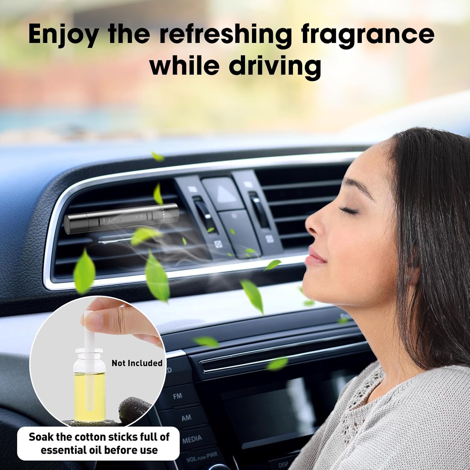 عبوة من قطعتين من مشابك تهوية معطر هواء السيارة المخصصة من هوم كلاود مع 12 عصا اعادة تعبئة للسيارة والمكتب والمطبخ والحمام وبيوت الحيوانات الاليفة