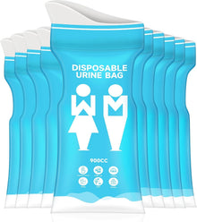 10 Pack Disposable Emergency Pee Bags, 900ML, Portable, Leak-Proof Urine Bags for Camping, Hiking, Road Trips, Men/Women, Emergency Use, Car Travel