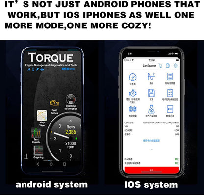 Bluetooth OBD2 Scanner for Cars - Wireless OBDII Diagnostic Tool with Real-Time Data & Fault Code Reader Compatible iOS/Android, Torque Pro, OBD Fusion, inCarDoc Apps - Quick Scan