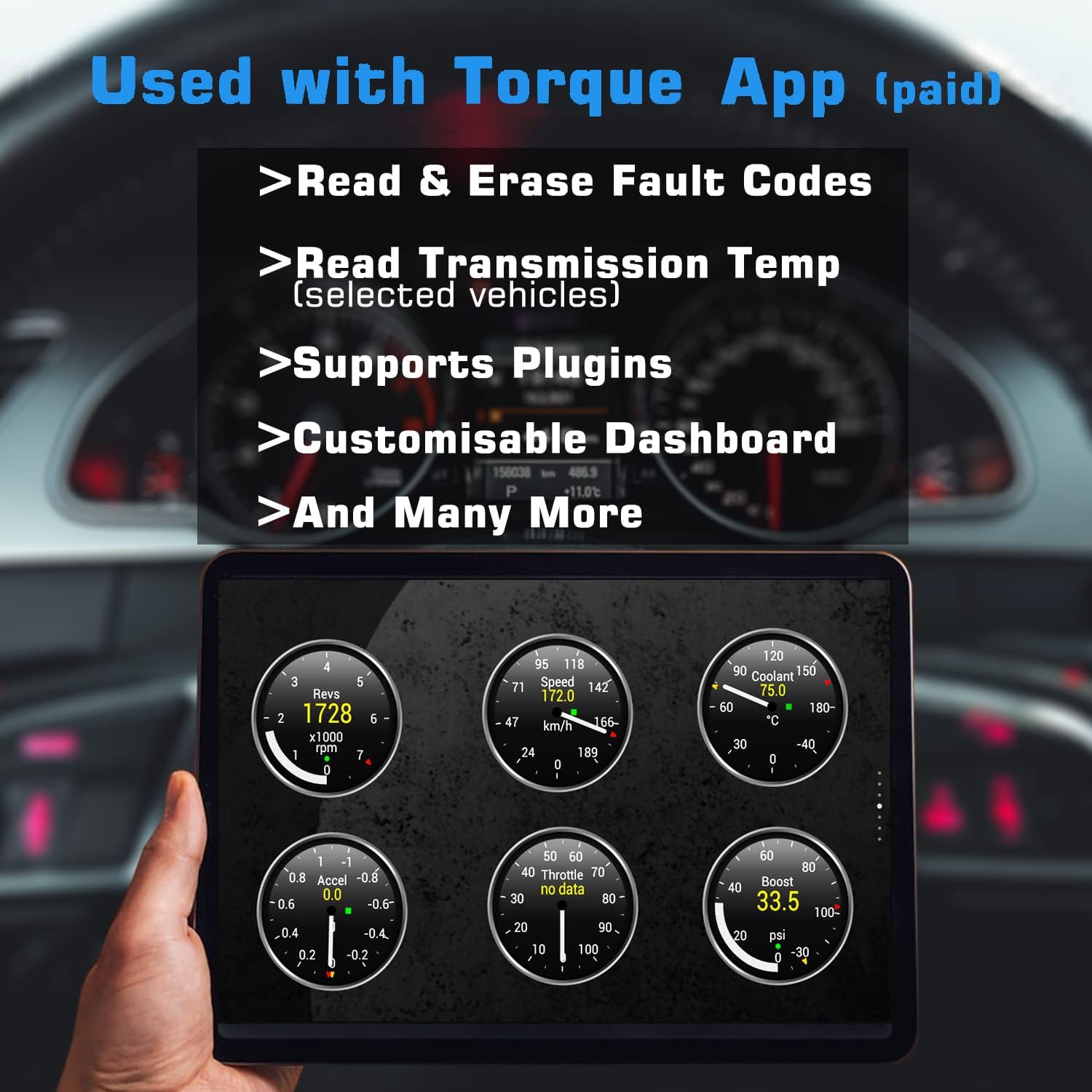 فيبيك ميني واي فاي OBD2 ماسح ضوئي متوافق مع iOS وأندرويد، ماسح ضوئي OBD II للسيارة