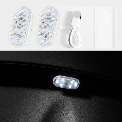 مصابيح LED للسيارة، مصابيح LED داخلية صغيرة محمولة تعمل باللمس مع 6 خرزات مصباح LED ساطعة، اضاءة قابلة لاعادة الشحن بمنفذ USB، مصباح طوارئ للسيارة (ضوء ابيض دافئ)