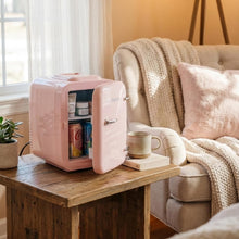 Skyland Mini Fridge 4L / 6 Can – Portable Cooler & Warmer for Skincare, Cosmetics, Food & Drinks – Quiet, Energy Efficient Personal Beauty Fridge for Home, Office, Car & Travel (Pink)