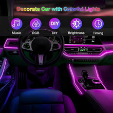 شريط إضاءة LED للسيارة من وازيكيز، أضواء داخلية للسيارة بالألوان المتعددة RGB 5 في 1 مع ألياف بصرية بطول 6 متر يناسب جميع السيارات، ديكور لوحة العدادات، تحكم عبر تطبيق البلوتوث