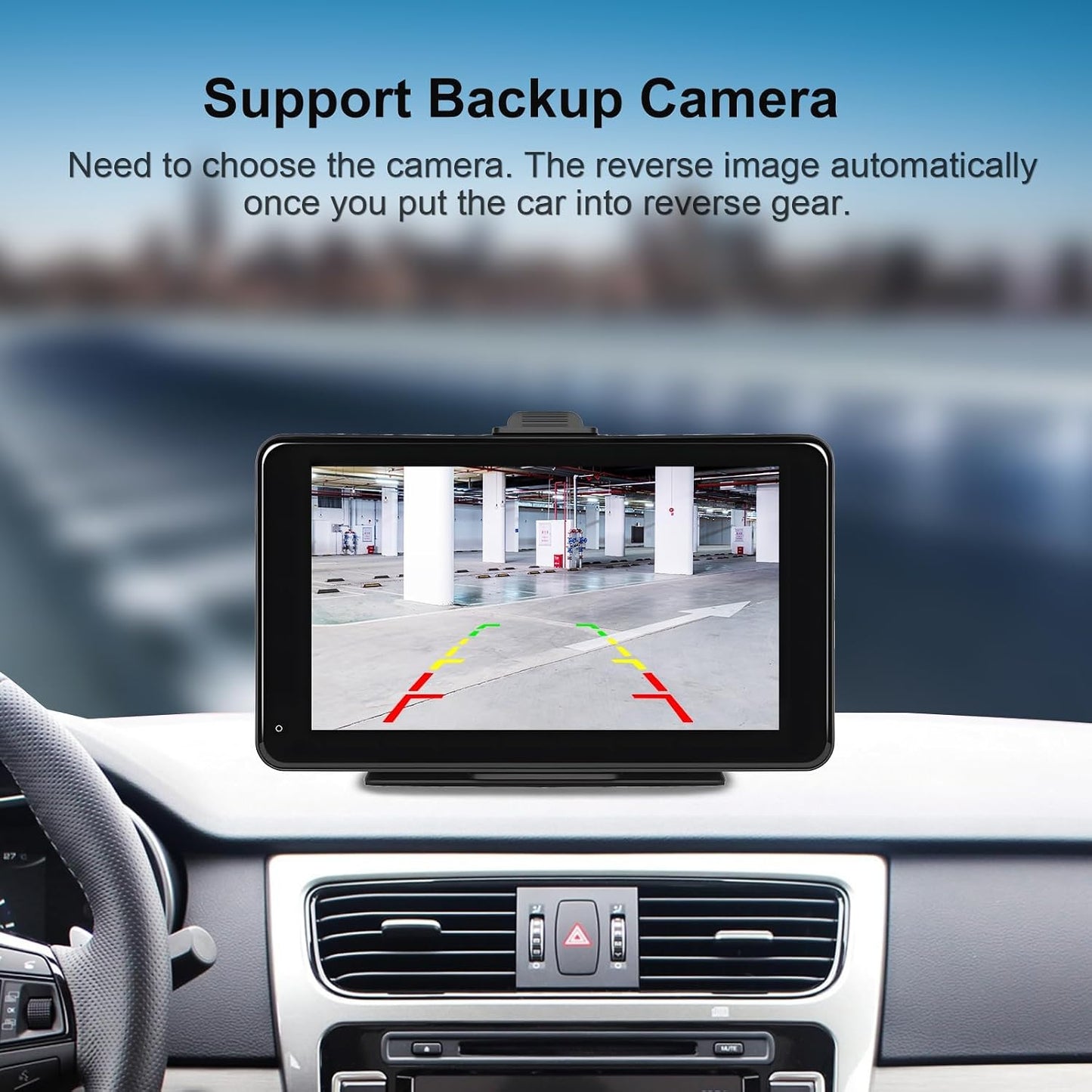 BIGTHREE Car Stereo Wireless Apple Carplay Android Auto, Portable 7 Inch IPS Touchscreen Radio Carplay Screen in Dash Navigation Unit with Bluetooth, Mirror Link, Voice Control, FM/AUX Cable