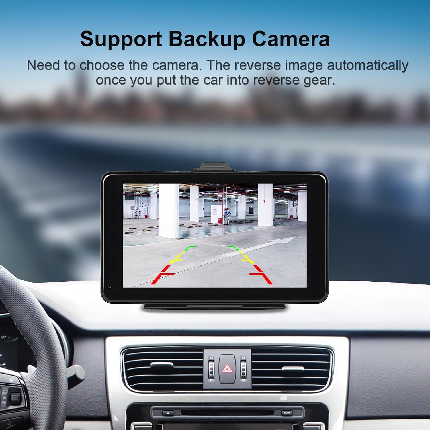 BIGTHREE Car Stereo Wireless Apple Carplay Android Auto, Portable 7 Inch IPS Touchscreen Radio Carplay Screen in Dash Navigation Unit with Bluetooth, Mirror Link, Voice Control, FM/AUX Cable